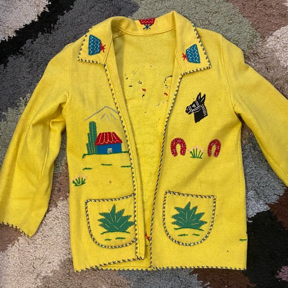 vintage Embroidered MEXICO jacket sweater cardigan - Picture 4 of 6